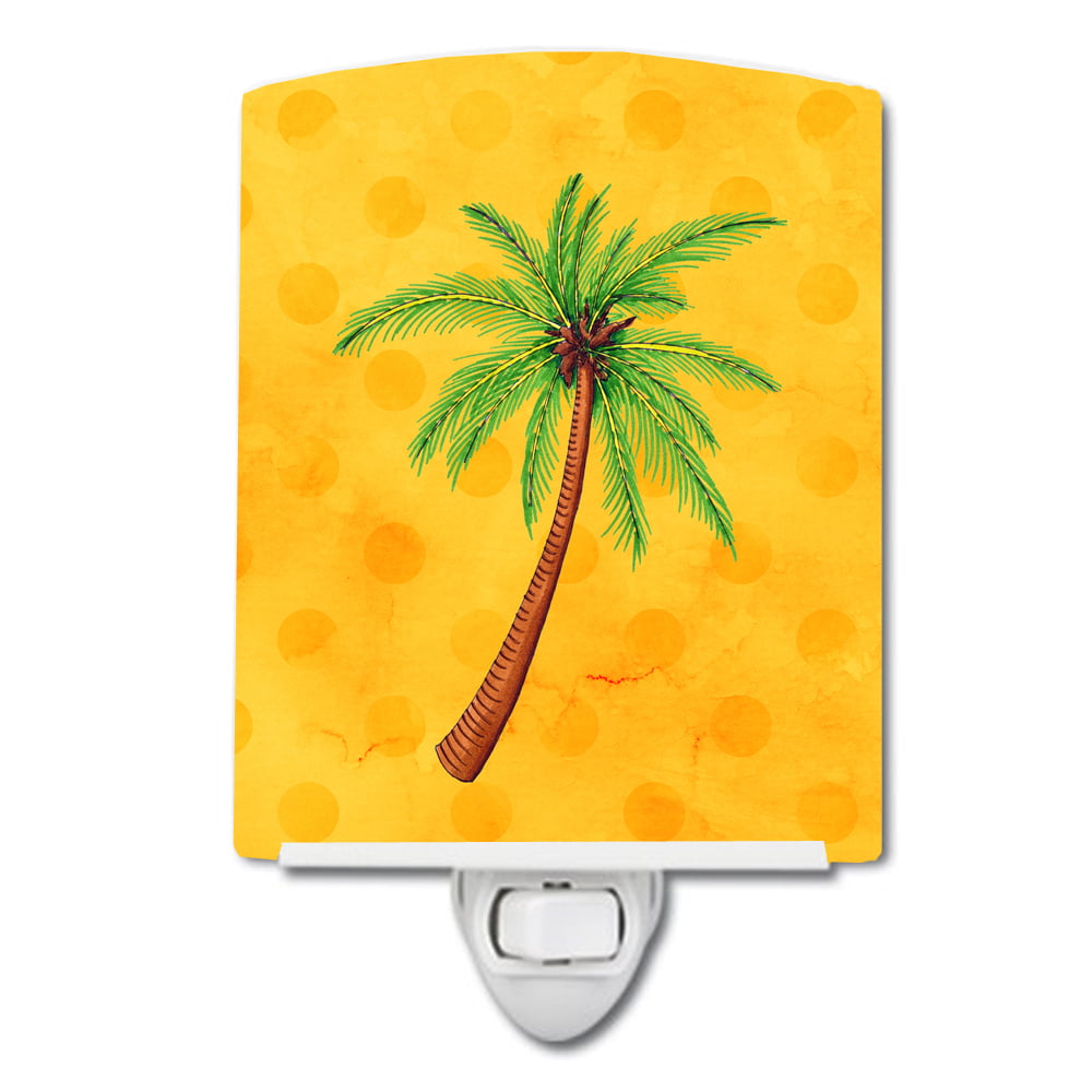 Palm Tree Yellow Polkadot Ceramic Night Light