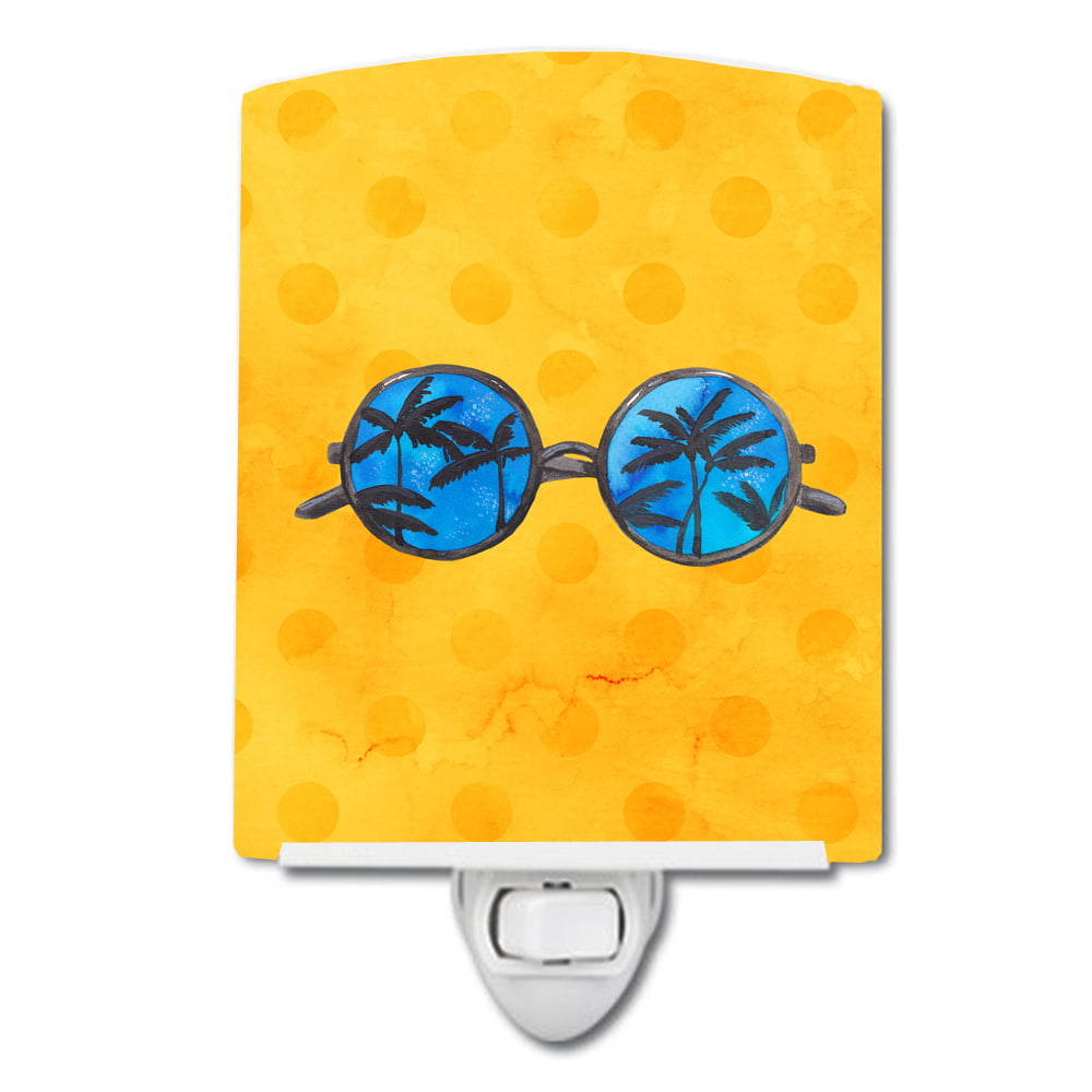Sunglasses Yellow Polkadot Ceramic Night Light
