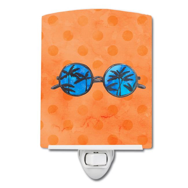 Sunglasses Orange Polkadot Ceramic Night Light