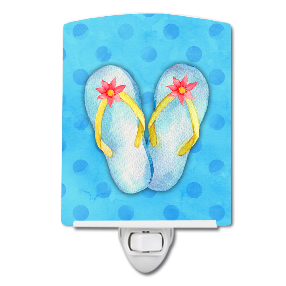 Flip Flops Blue Polkadot Ceramic Night Light