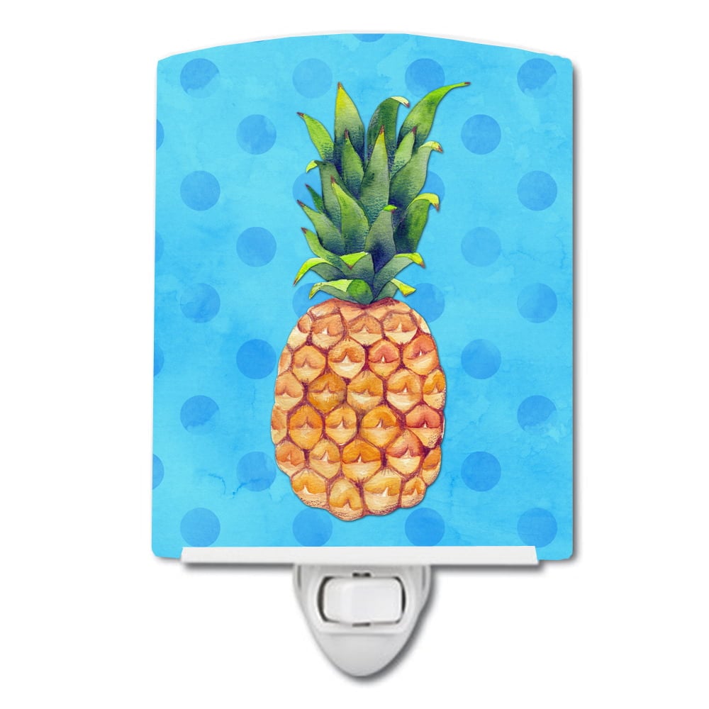 Pineapple Blue Polkadot Ceramic Night Light