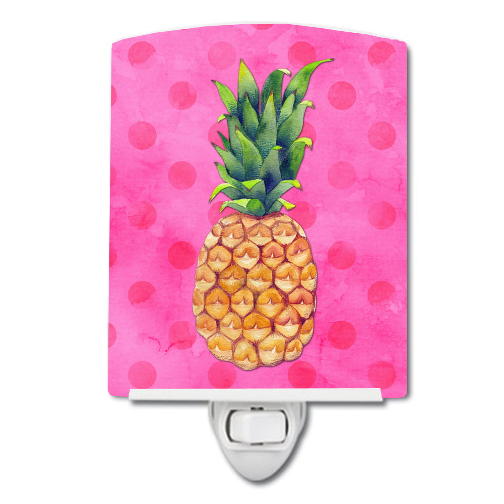 Pineapple Pink Polkadot Ceramic Night Light