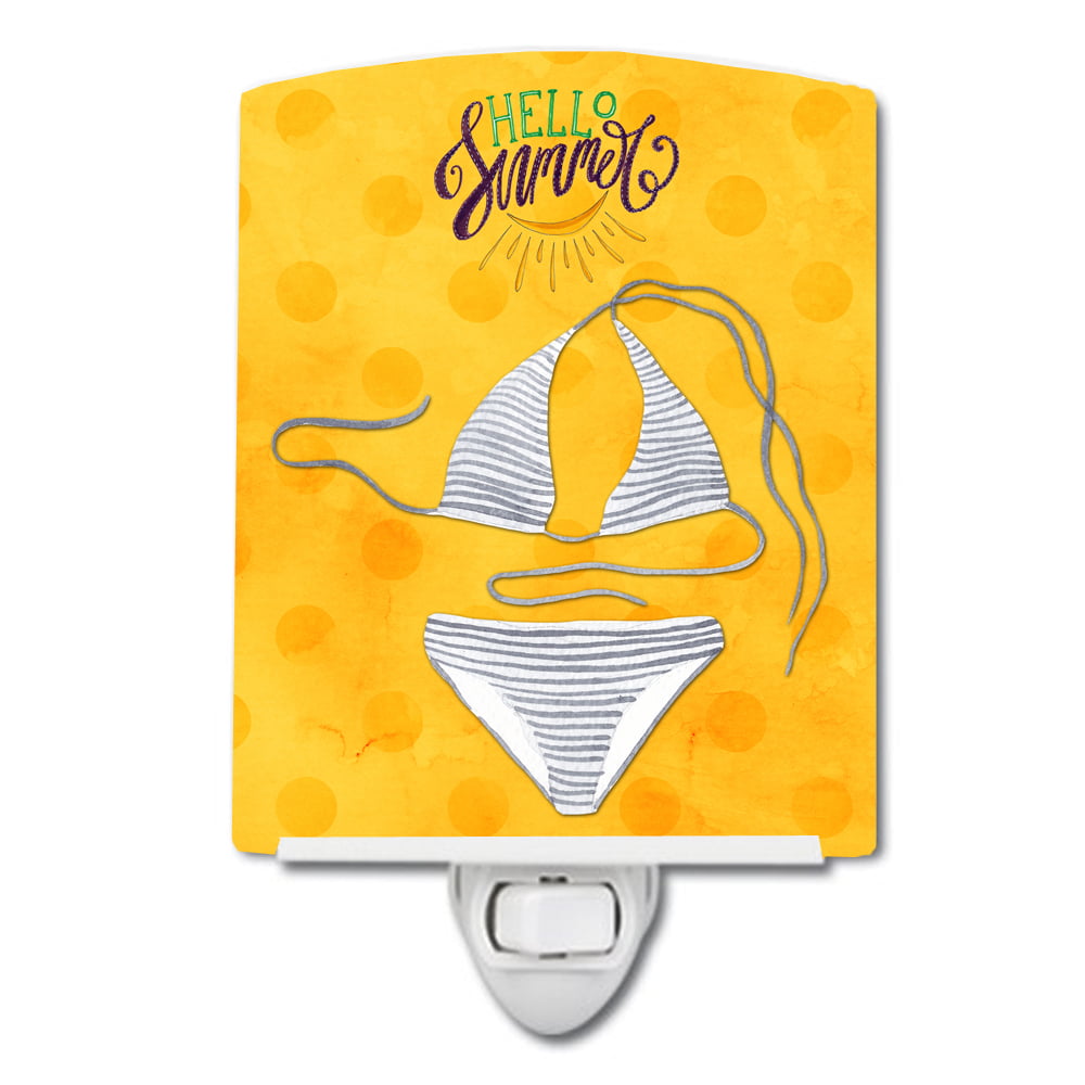 BB8197CNL Bikini Swimsuit Yellow Polkadot Ceramic Night Light