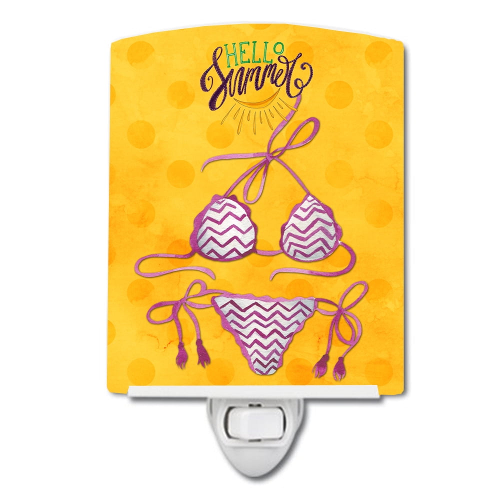 BB8202CNL Bikini Swimsuit Yellow Polkadot Ceramic Night Light