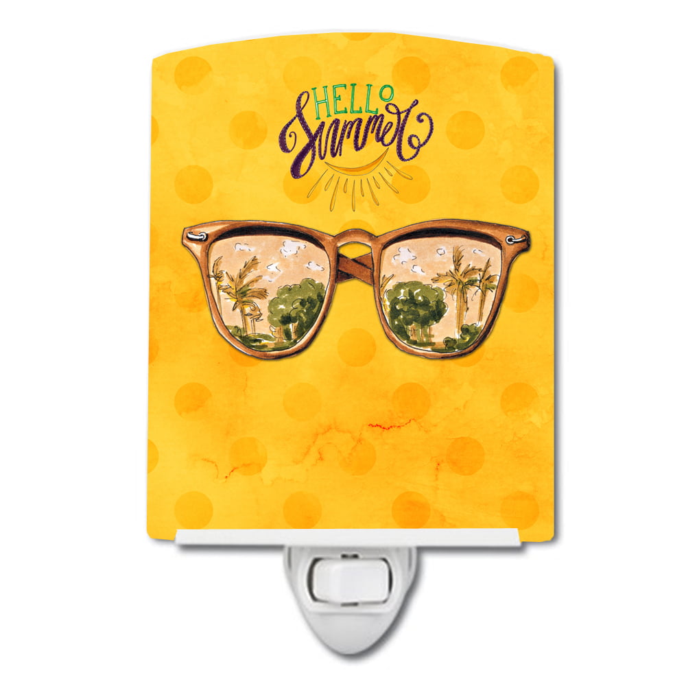 Beach Sunglasses Yellow Polkadot Ceramic Night Light