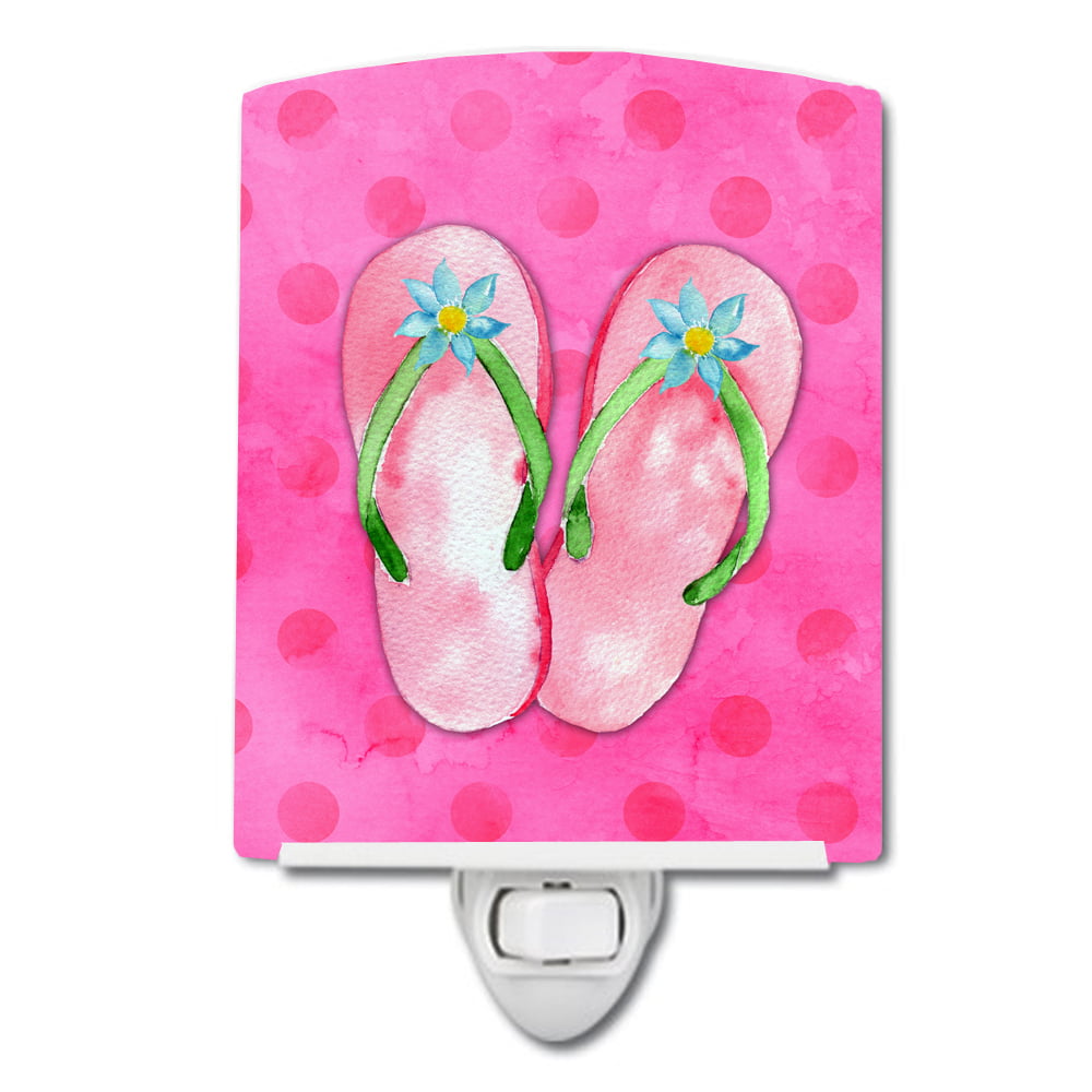 Pink Flip Flops Pink Polkadot Ceramic Night Light
