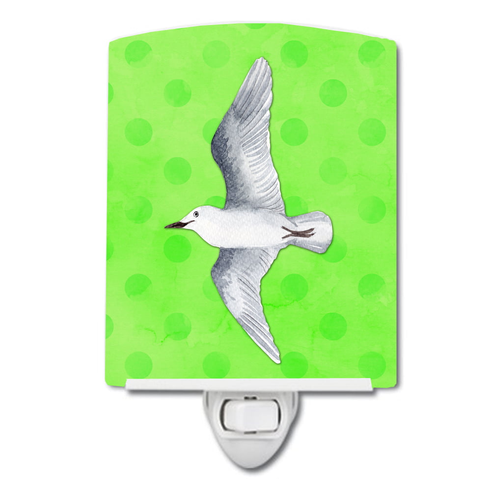 Sea Gull Green Polkadot Ceramic Night Light