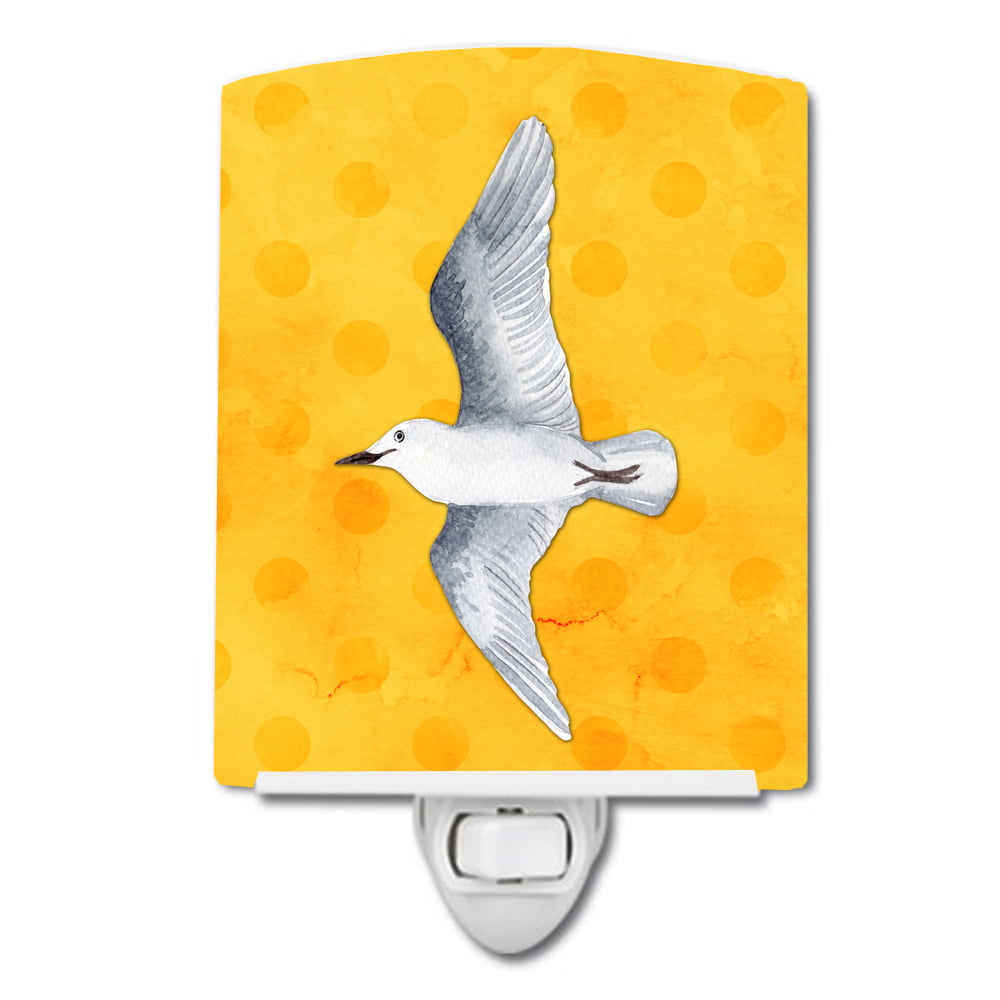 Sea Gull Yellow Polkadot Ceramic Night Light