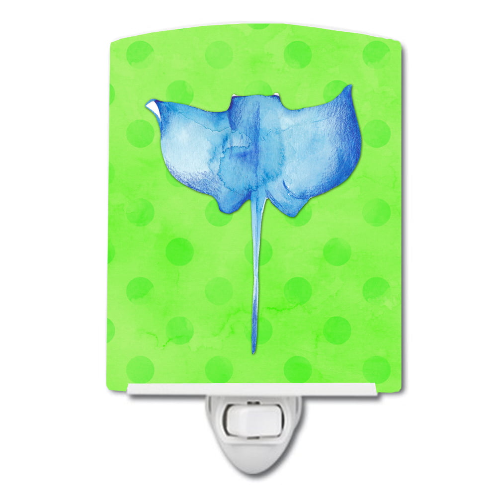 Sting Ray Green Polkadot Ceramic Night Light