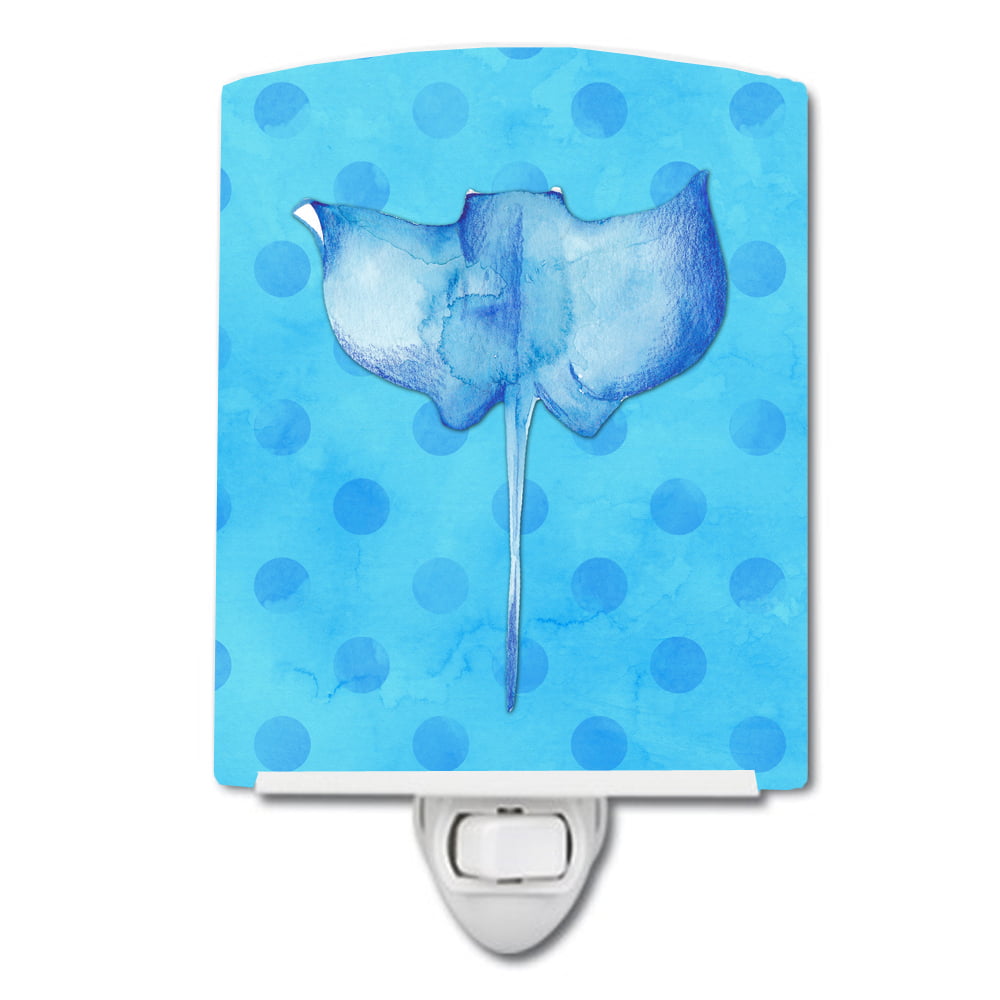 Sting Ray Blue Polkadot Ceramic Night Light
