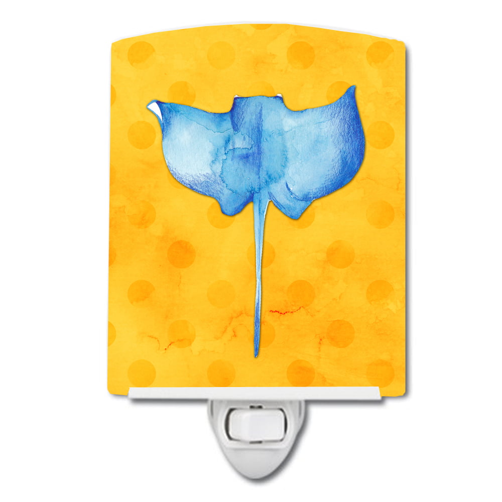 Sting Ray Yellow Polkadot Ceramic Night Light