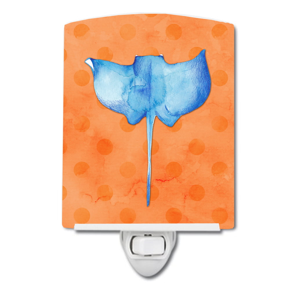 Sting Ray Orange Polkadot Ceramic Night Light