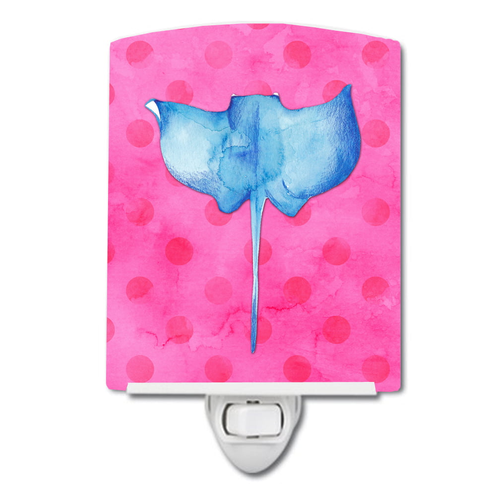 Sting Ray Pink Polkadot Ceramic Night Light