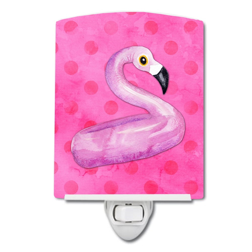 Flamingo Floaty Pink Polkadot Ceramic Night Light