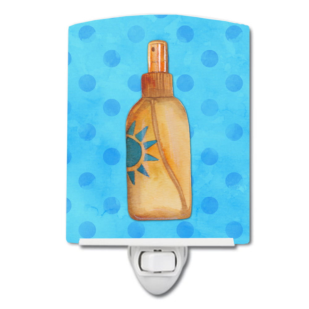 Message in a Bottle Blue Polkadot Ceramic Night Light