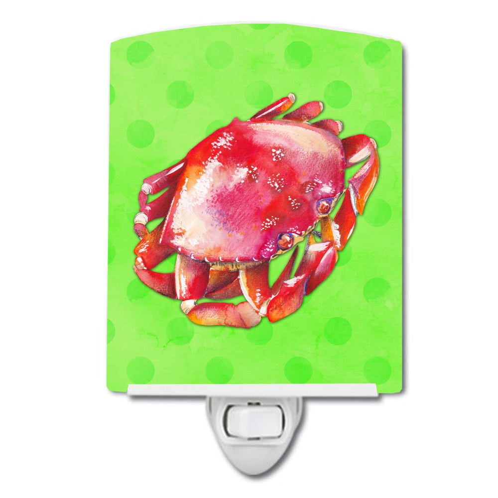 Crab Green Polkadot Ceramic Night Light