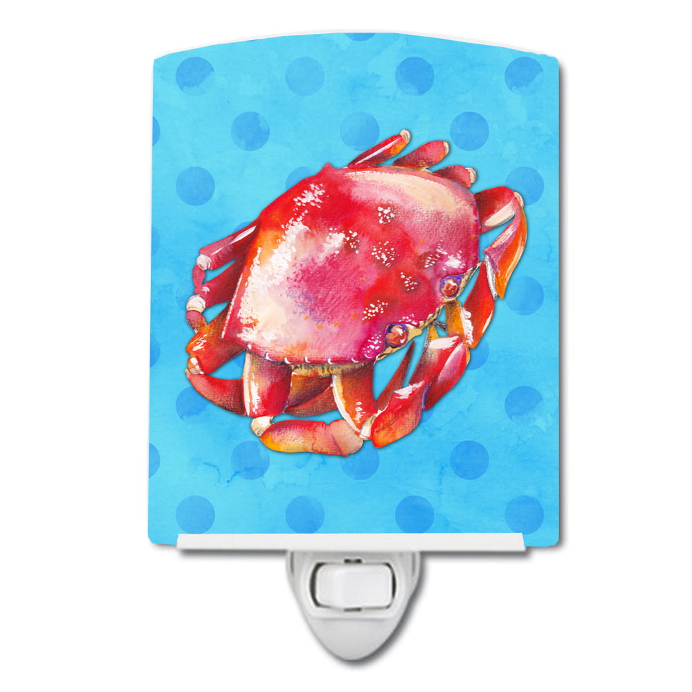 Crab Blue Polkadot Ceramic Night Light