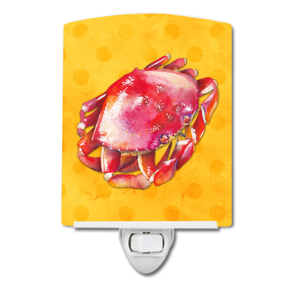 Crab Yellow Polkadot Ceramic Night Light