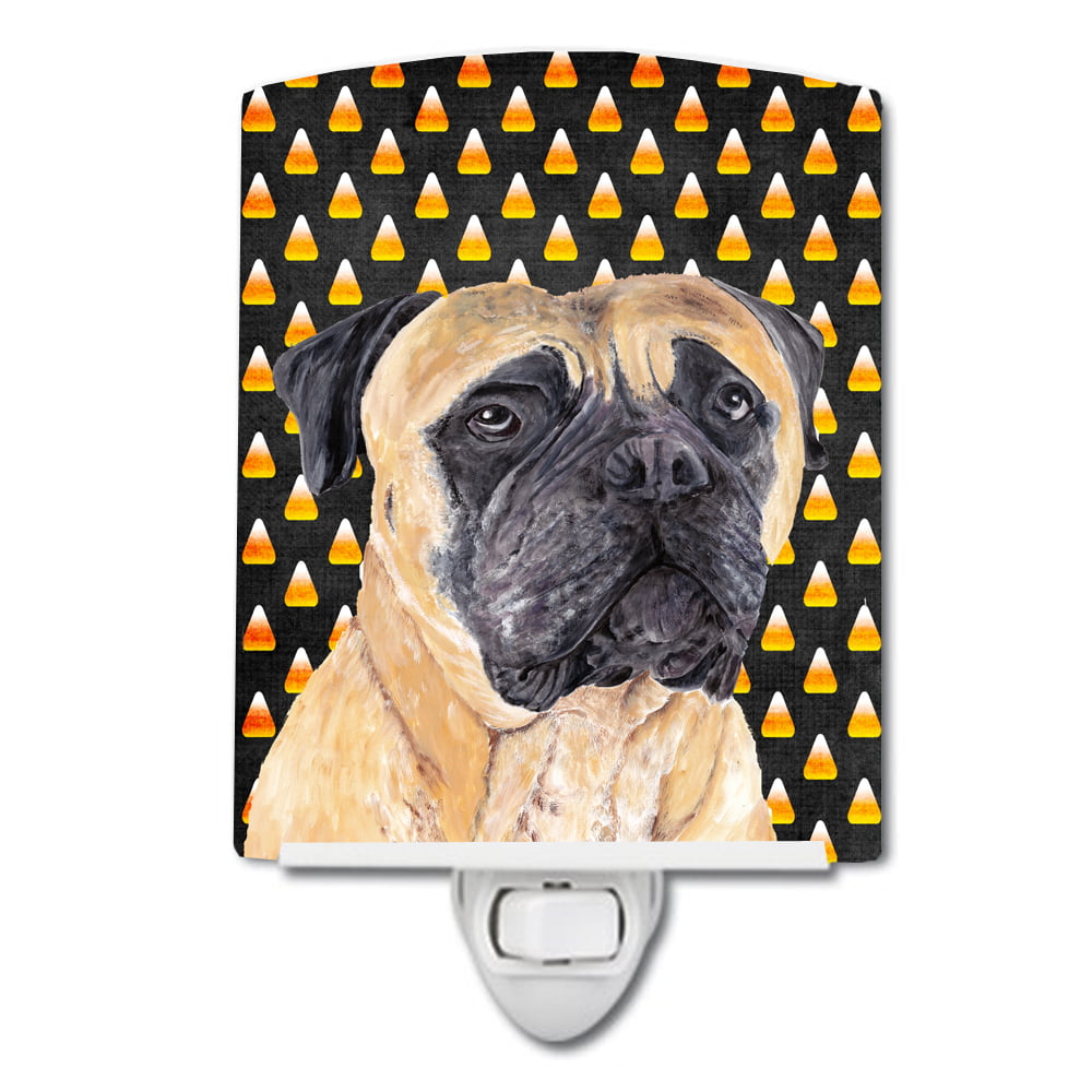 SC9183CNL Mastiff Candy Corn Halloween Portrait Ceramic Night Light