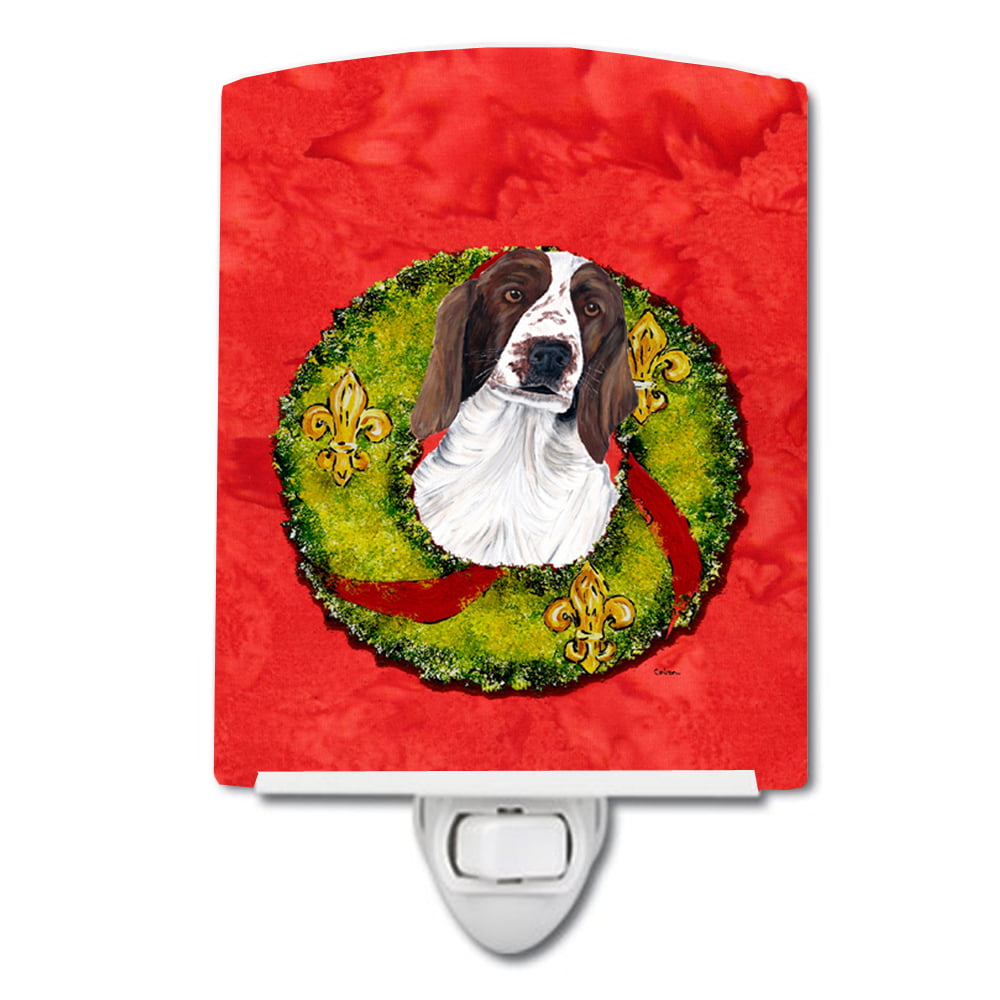 SC9084CNL Welsh Springer Spaniel Christmas Wreath Ceramic Night Light