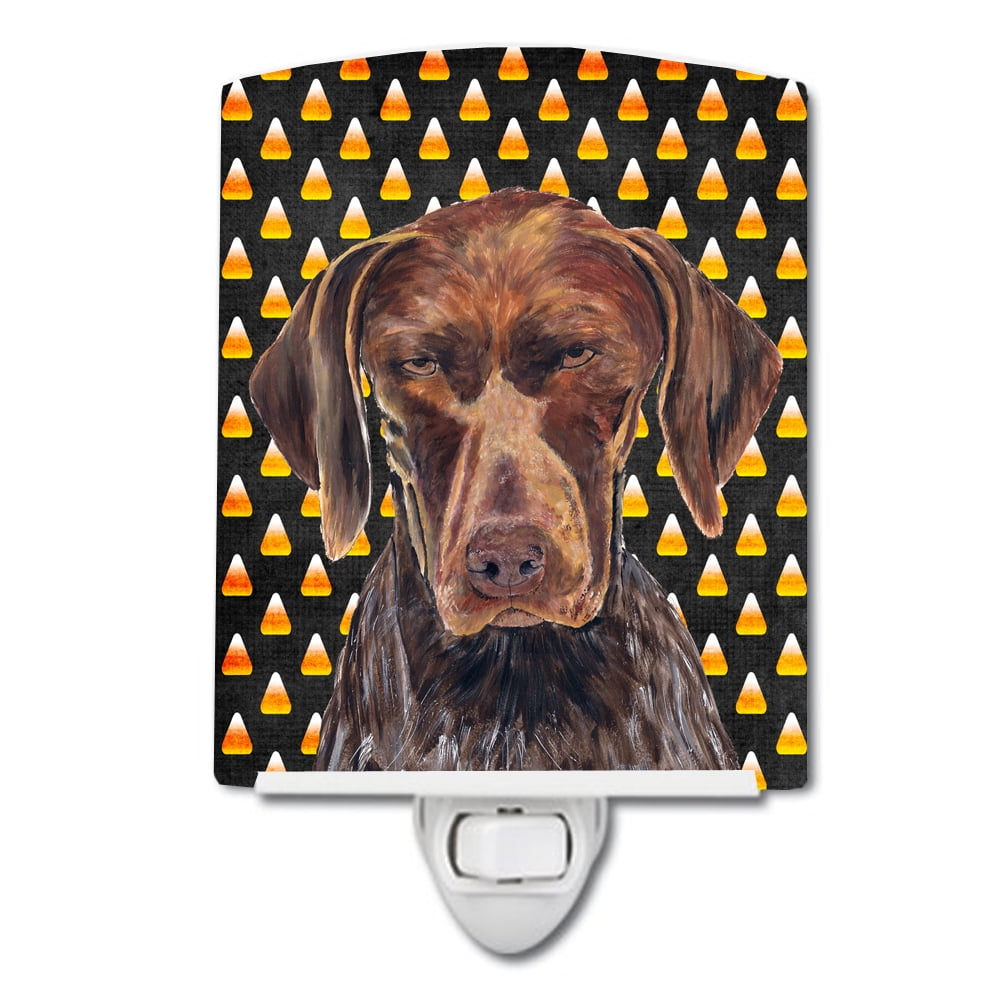 German Shorthaired Pointer Candy Corn Halloween Portrait Ceramic Night Light