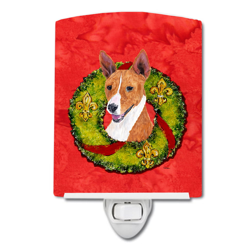 SC9089CNL Basenji Christmas Wreath Ceramic Night Light