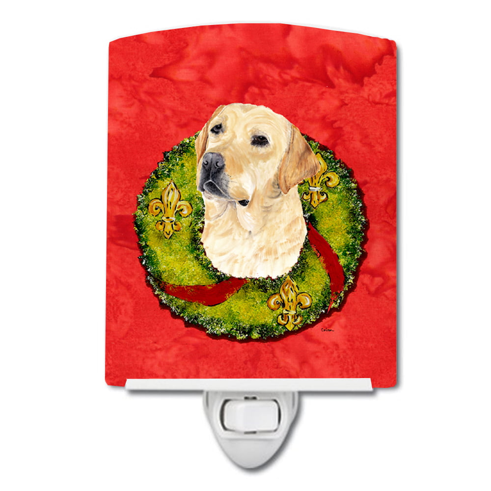 Labrador Christmas Wreath Ceramic Night Light