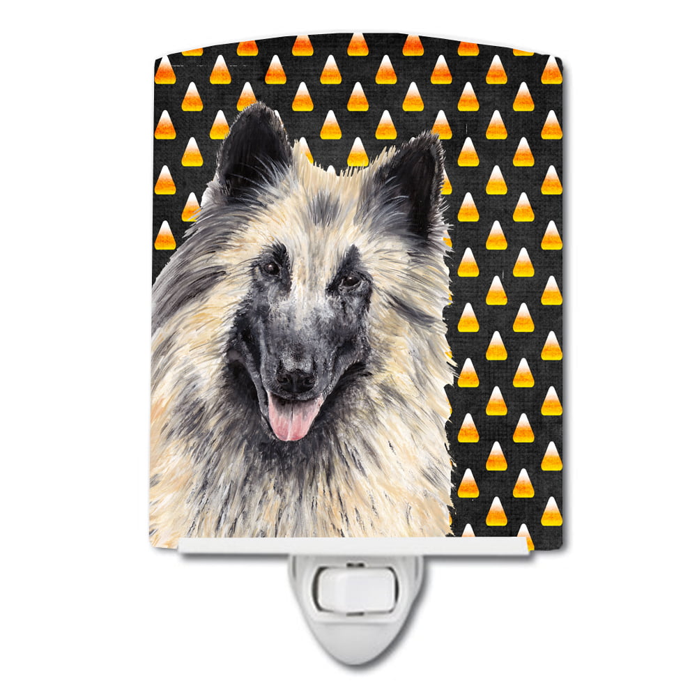 Belgian Tervuren Candy Corn Halloween Portrait Ceramic Night Light