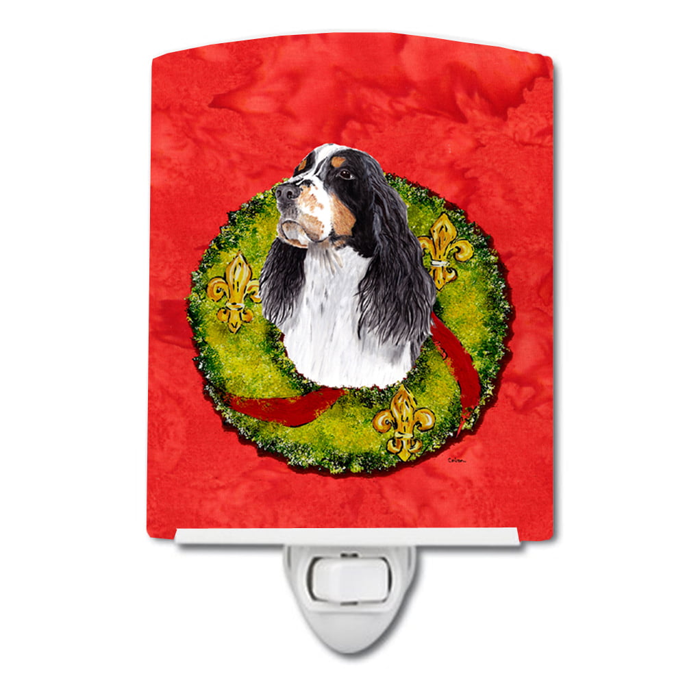 SC9092CNL Springer Spaniel Christmas Wreath Ceramic Night Light