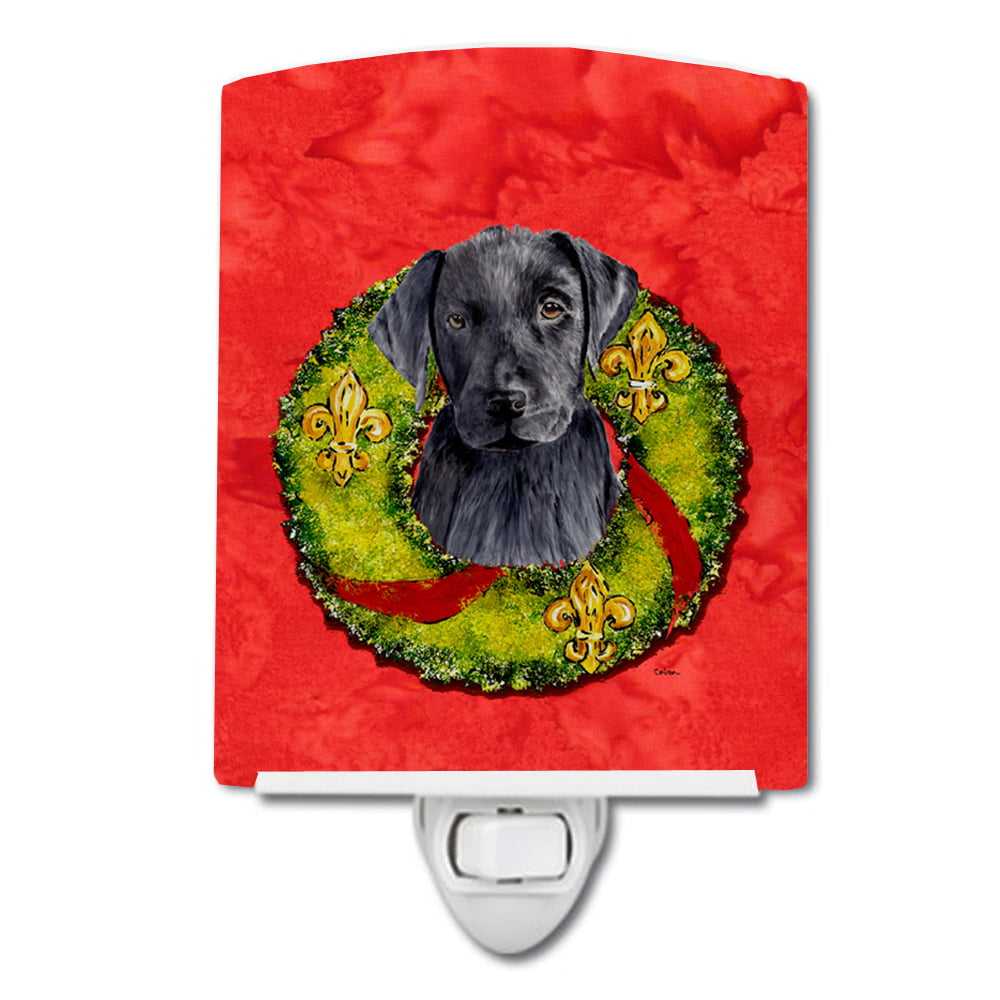 SC9095CNL Labrador Christmas Wreath Ceramic Night Light