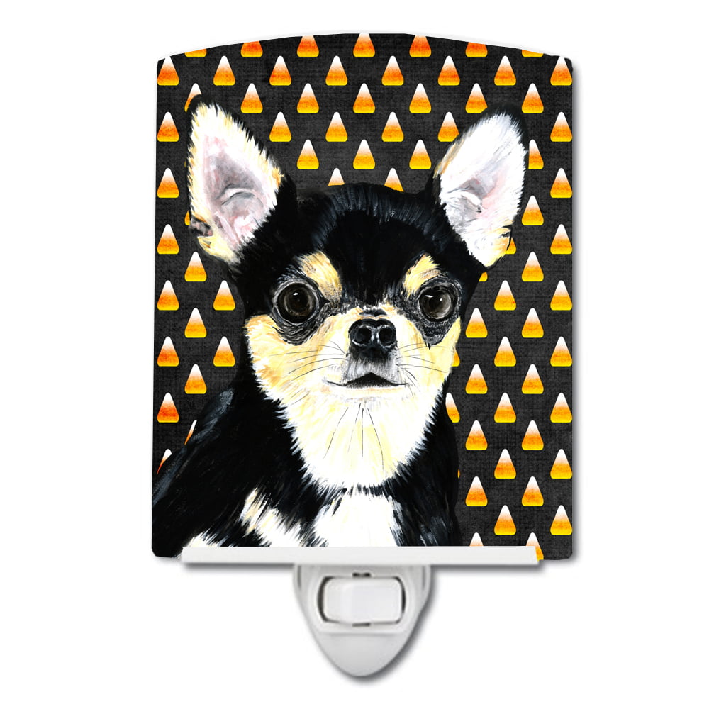 Chihuahua Candy Corn Halloween Portrait Ceramic Night Light