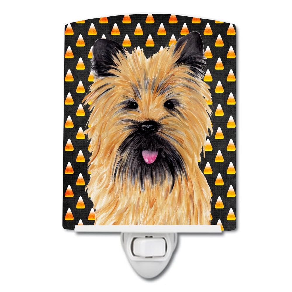 Cairn Terrier Candy Corn Halloween Portrait Ceramic Night Light