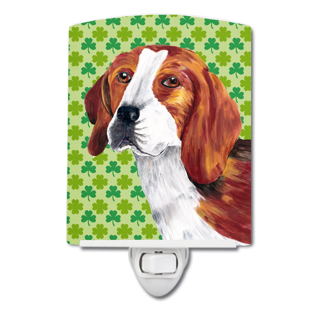 Beagle St. Patricks Day Shamrock Portrait Ceramic Night Light