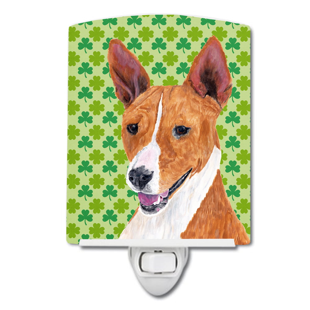 Basenji St. Patricks Day Shamrock Portrait Ceramic Night Light