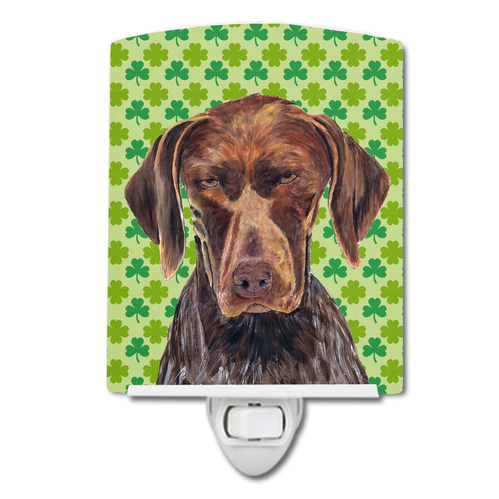 German Shorthaired Pointer St. Patricks Day Shamrock Portrait Ceramic Night Light