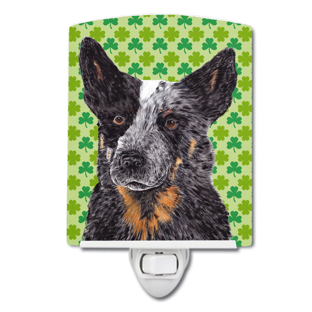Australian Cattle Dog St. Patricks Day Shamrock Ceramic Night Light