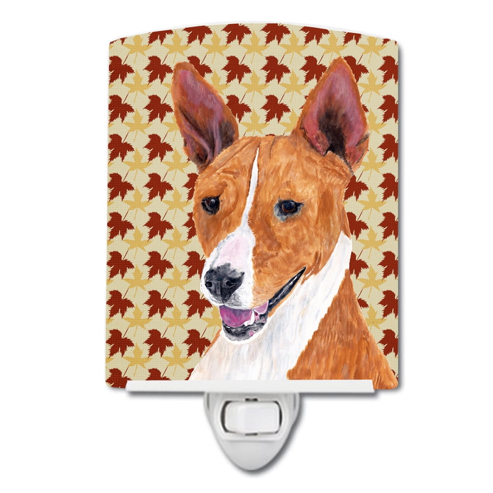 SC9227CNL Basenji Fall Leaves Portrait Ceramic Night Light