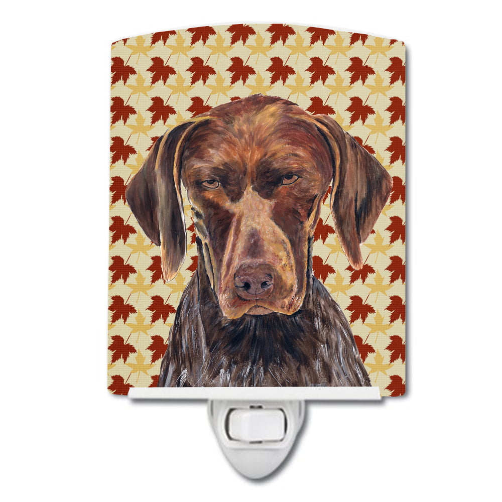 SC9235CNL German Shorthaired Pointer Fall Leaves Portrait Ceramic Night Light