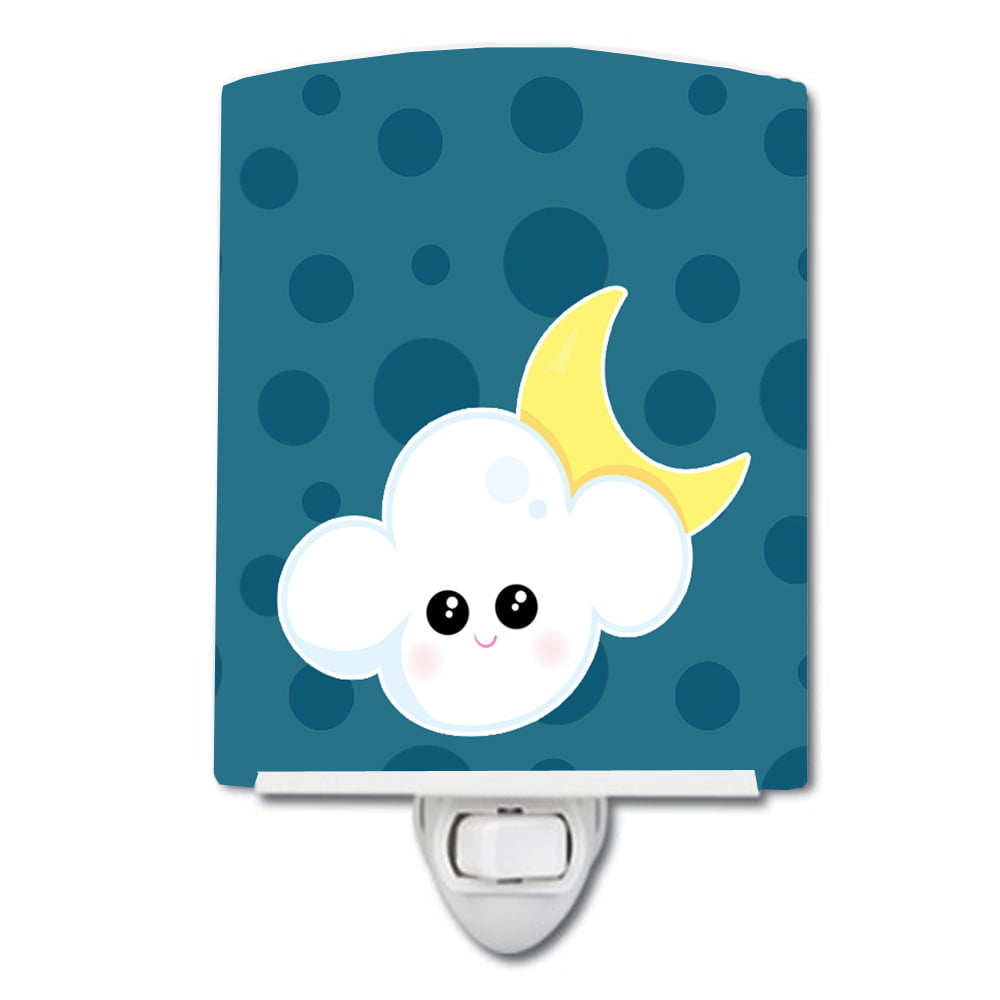 BB7154CNL Weather Cloudy Moon Face Ceramic Night Light
