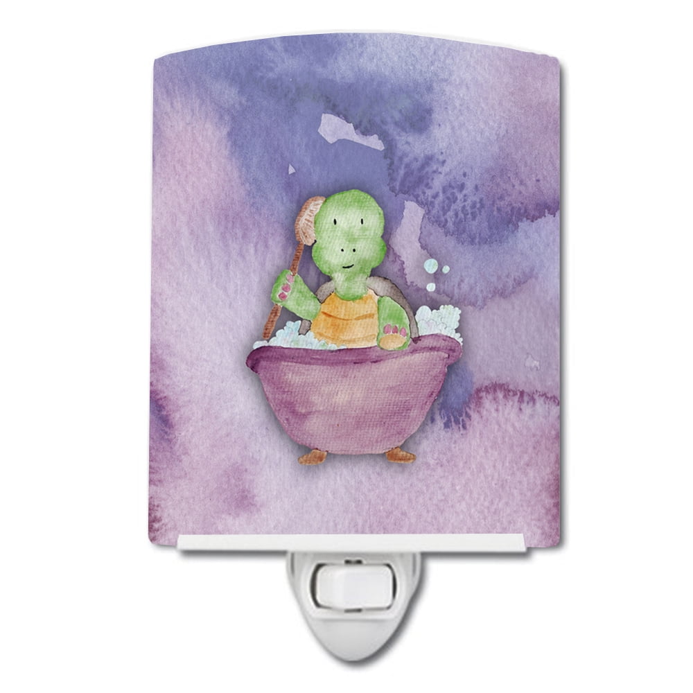 BB7344CNL Turtle Bathing Watercolor Ceramic Night Light