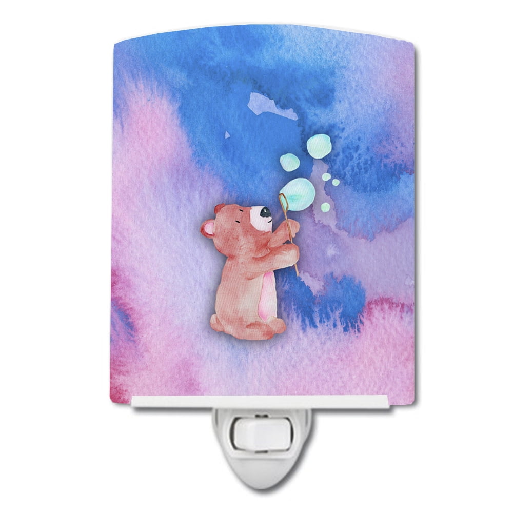 BB7347CNL Bear & Bubbles Watercolor Ceramic Night Light