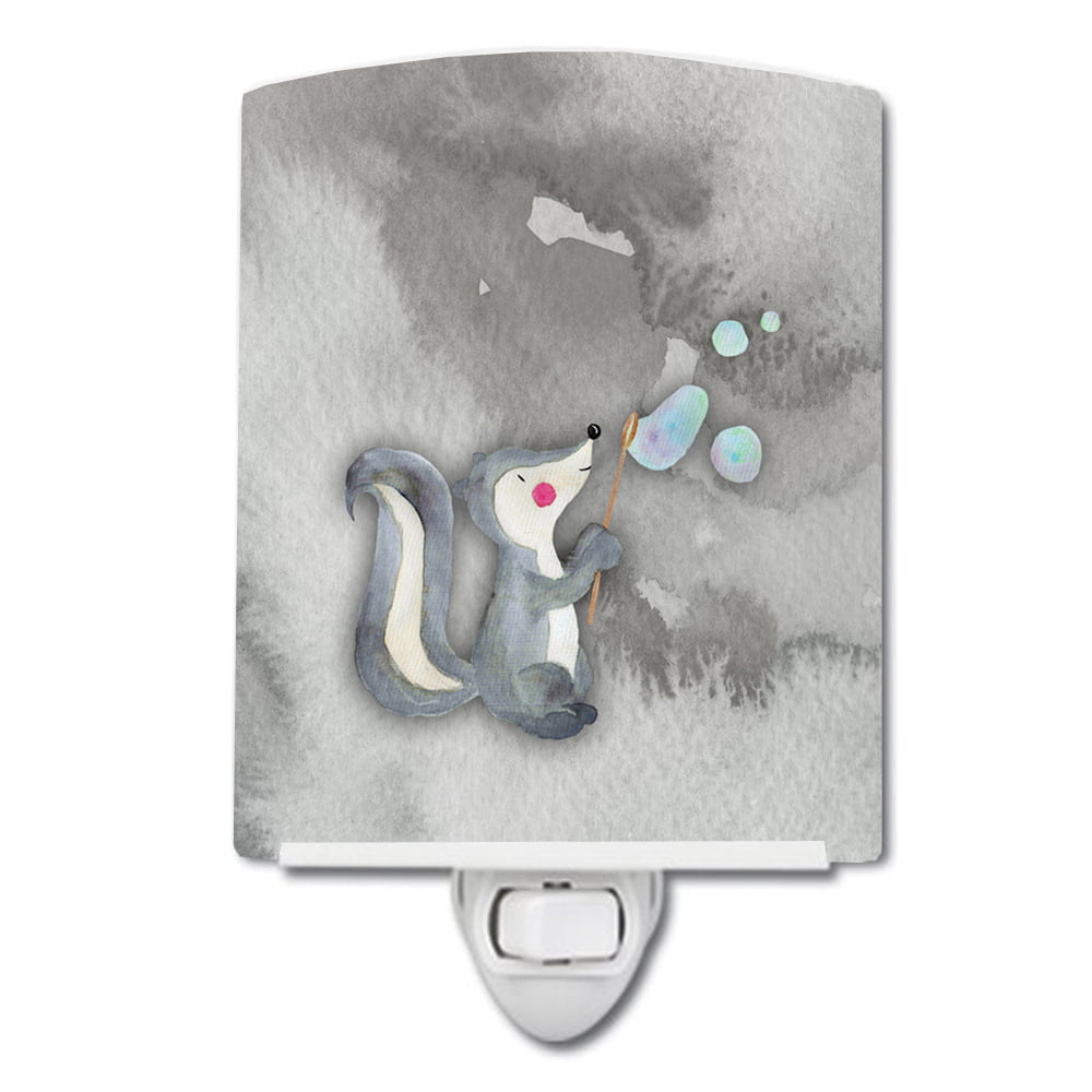 BB7352CNL Skunk & Bubbles Watercolor Ceramic Night Light