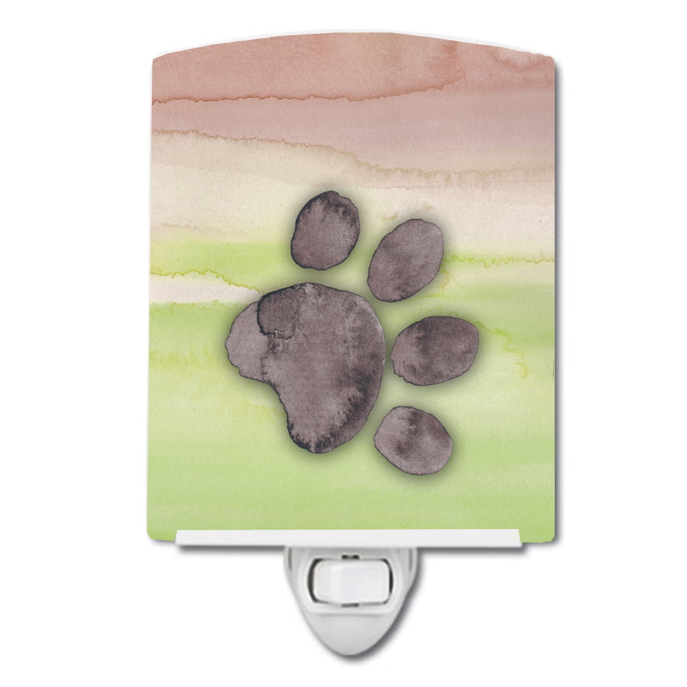 Dog Paw Watercolor Ceramic Night Light