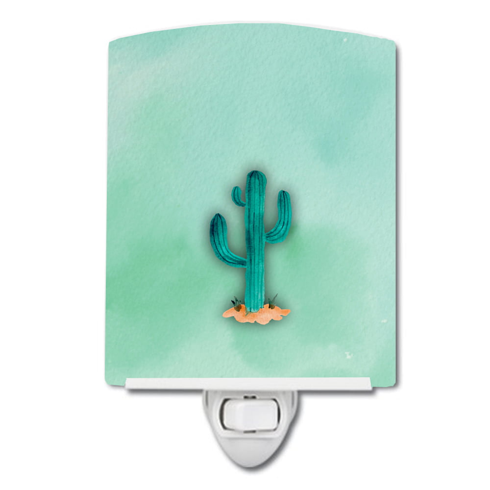 Western Cactus Watercolor Ceramic Night Light