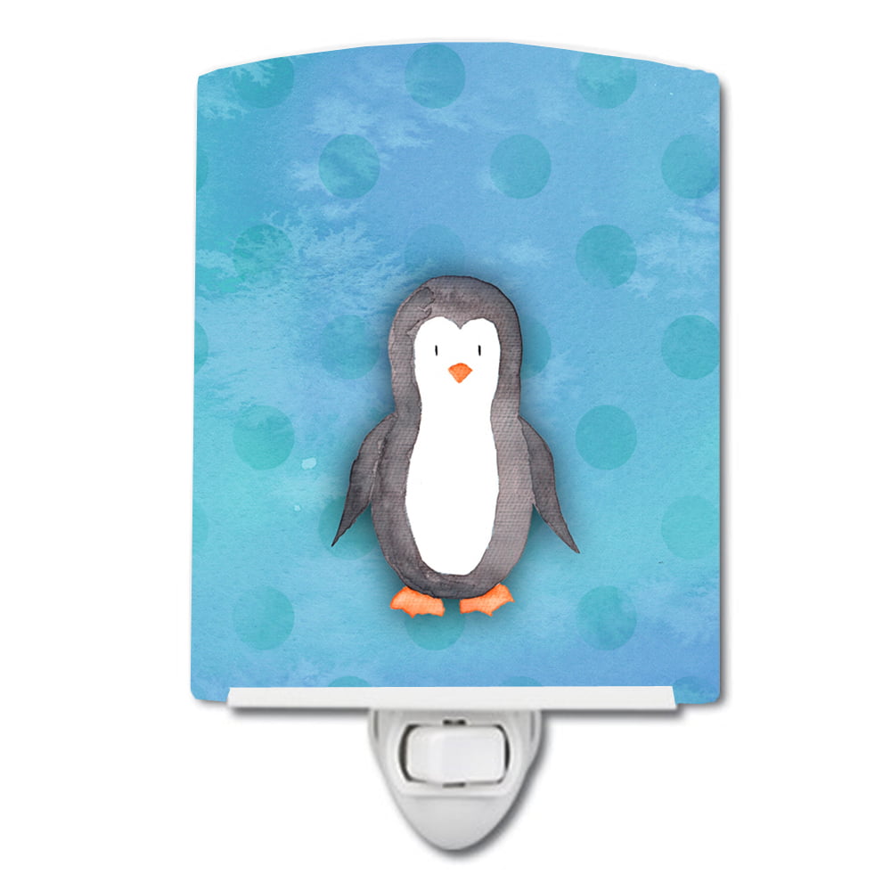 Polkadot Penguin Watercolor Ceramic Night Light