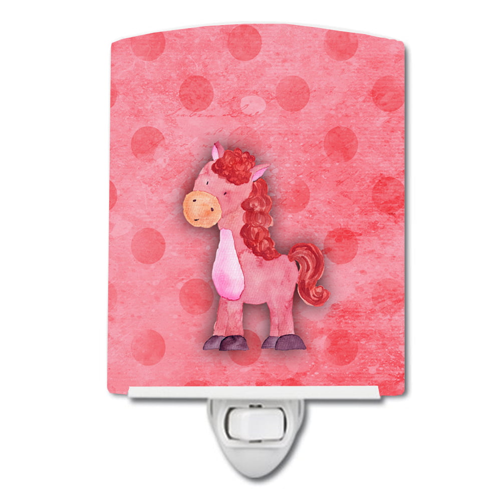Polkadot Horse Watercolor Ceramic Night Light