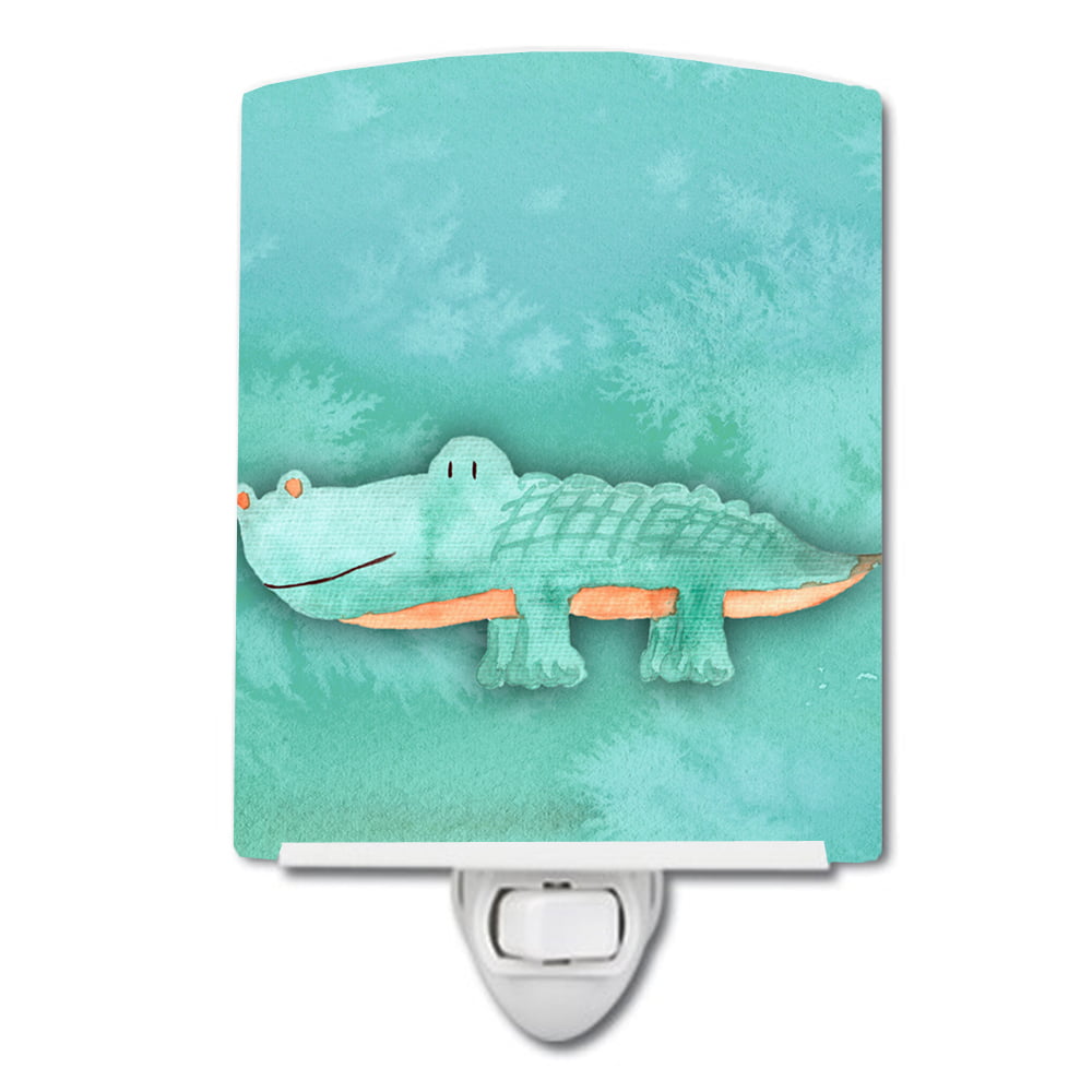 BB7385CNL Alligator Watercolor Ceramic Night Light