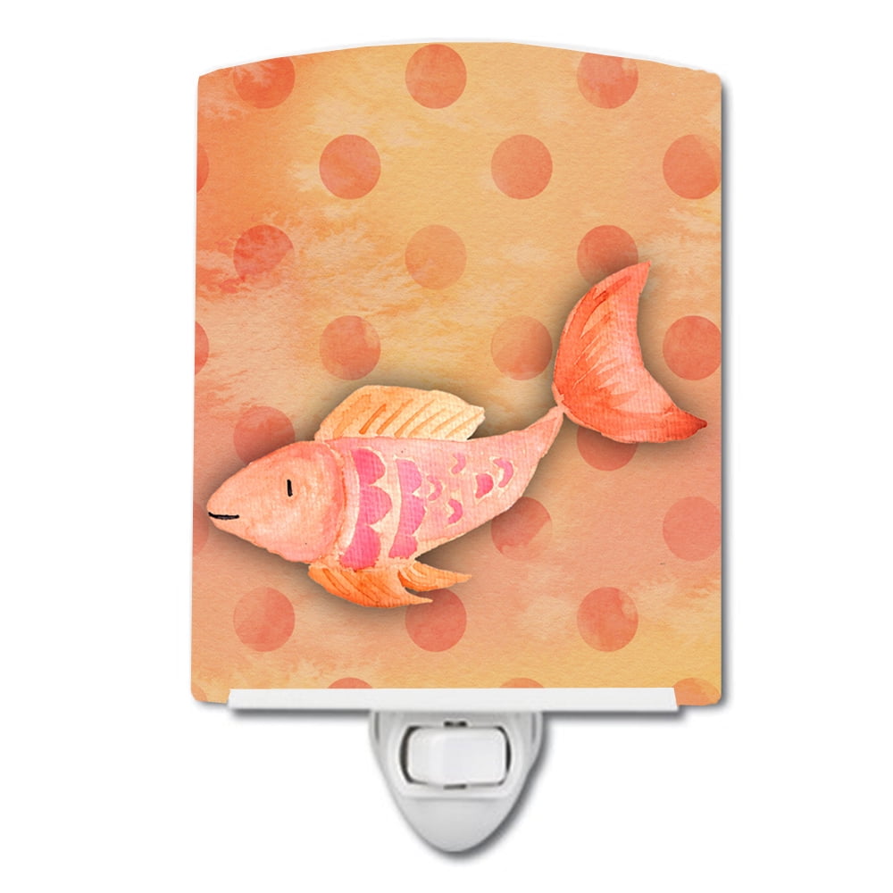 Orange Fish Watercolor Ceramic Night Light
