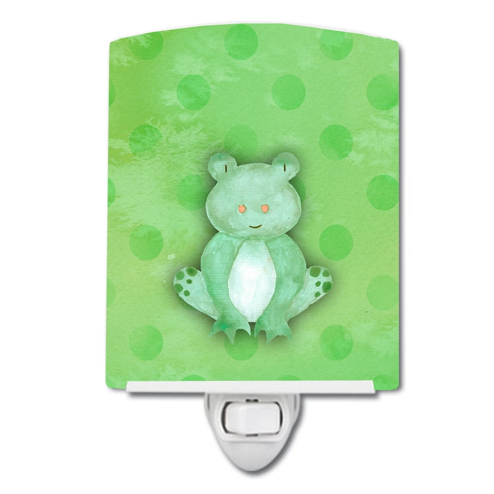 Polkadot Frog Watercolor Ceramic Night Light