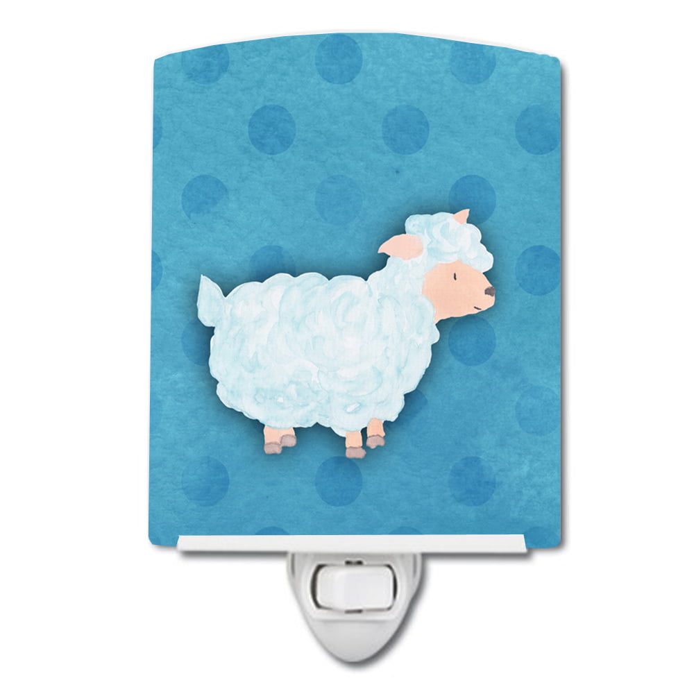 Polkadot Sheep Lamb Watercolor Ceramic Night Light